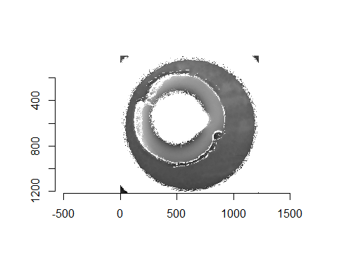 Two cartridge case scans before pre-processing.