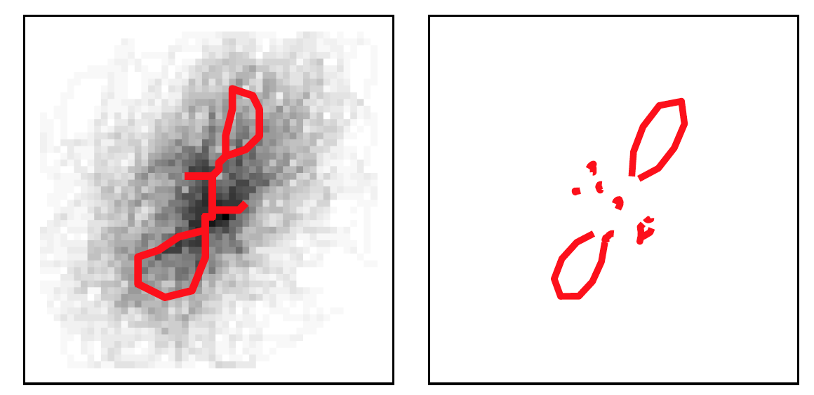 One of $K=40$ Clusters. Exemplar & cluster members (left). Cluster mean (right).